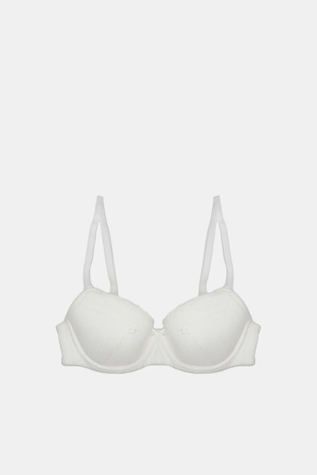 Women Pink And Ivory Lace Padded T-Shirt Bra Set (Pack of 2)