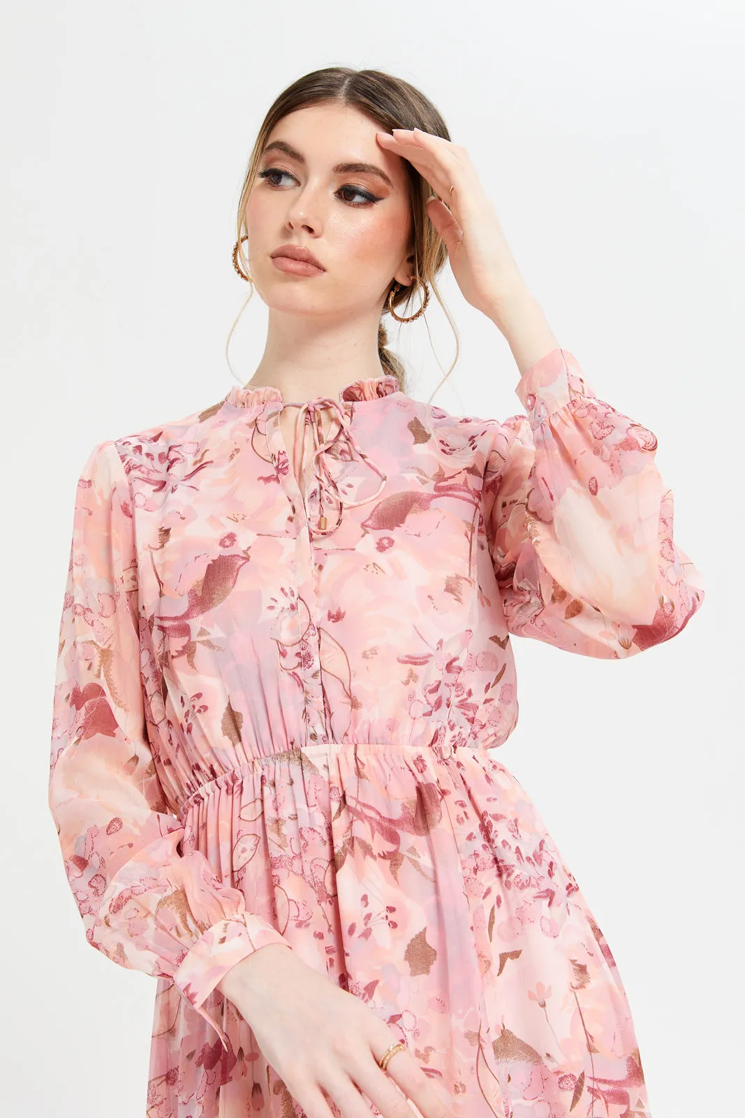 Women Pink Printed Dress