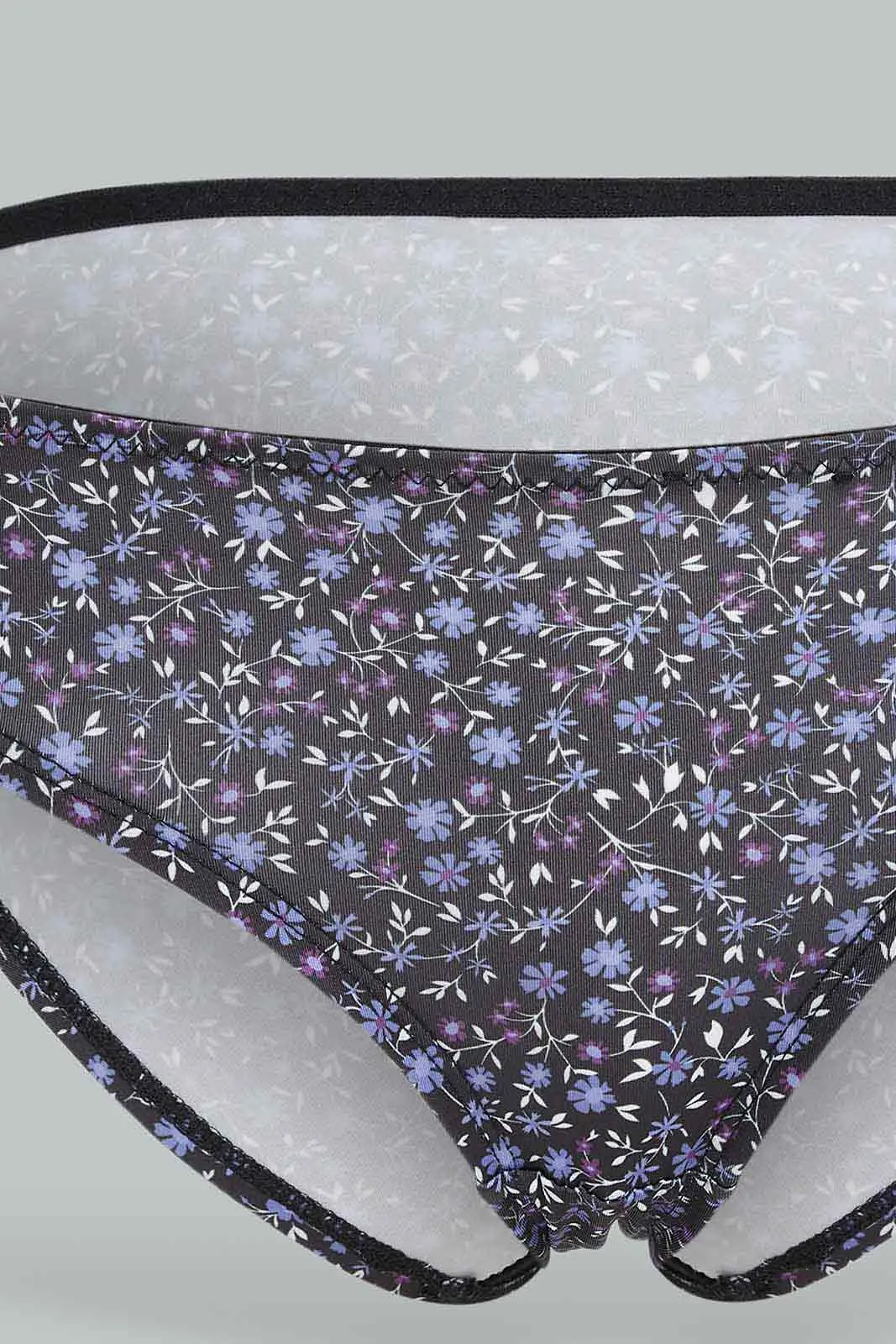 Women Purple Printed Bikini Brief